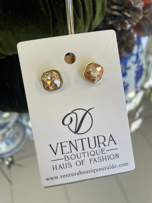 Orange Stud Earring With Pearl Backing