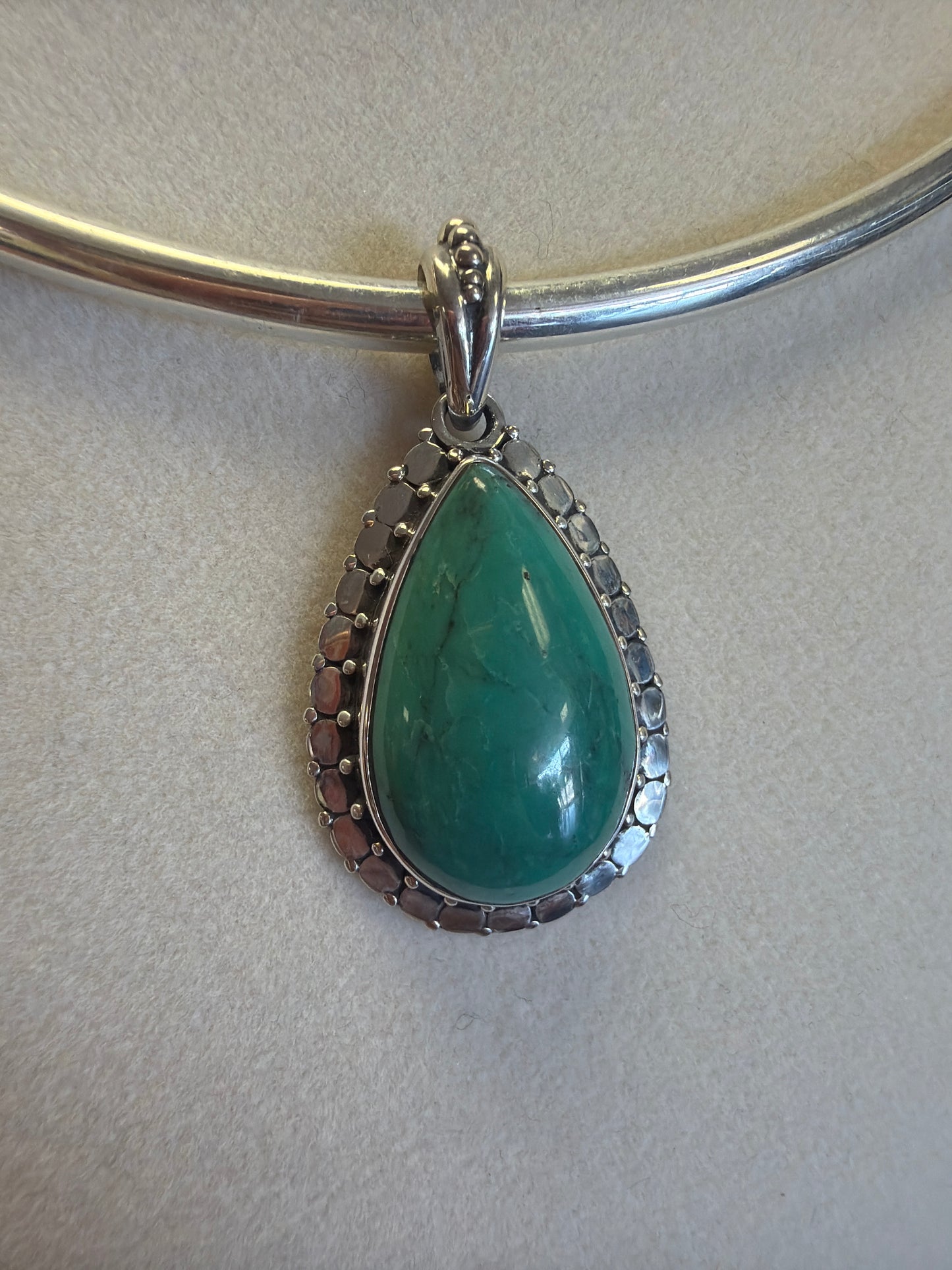 Sterling Silver Turquoise Tear Pendant