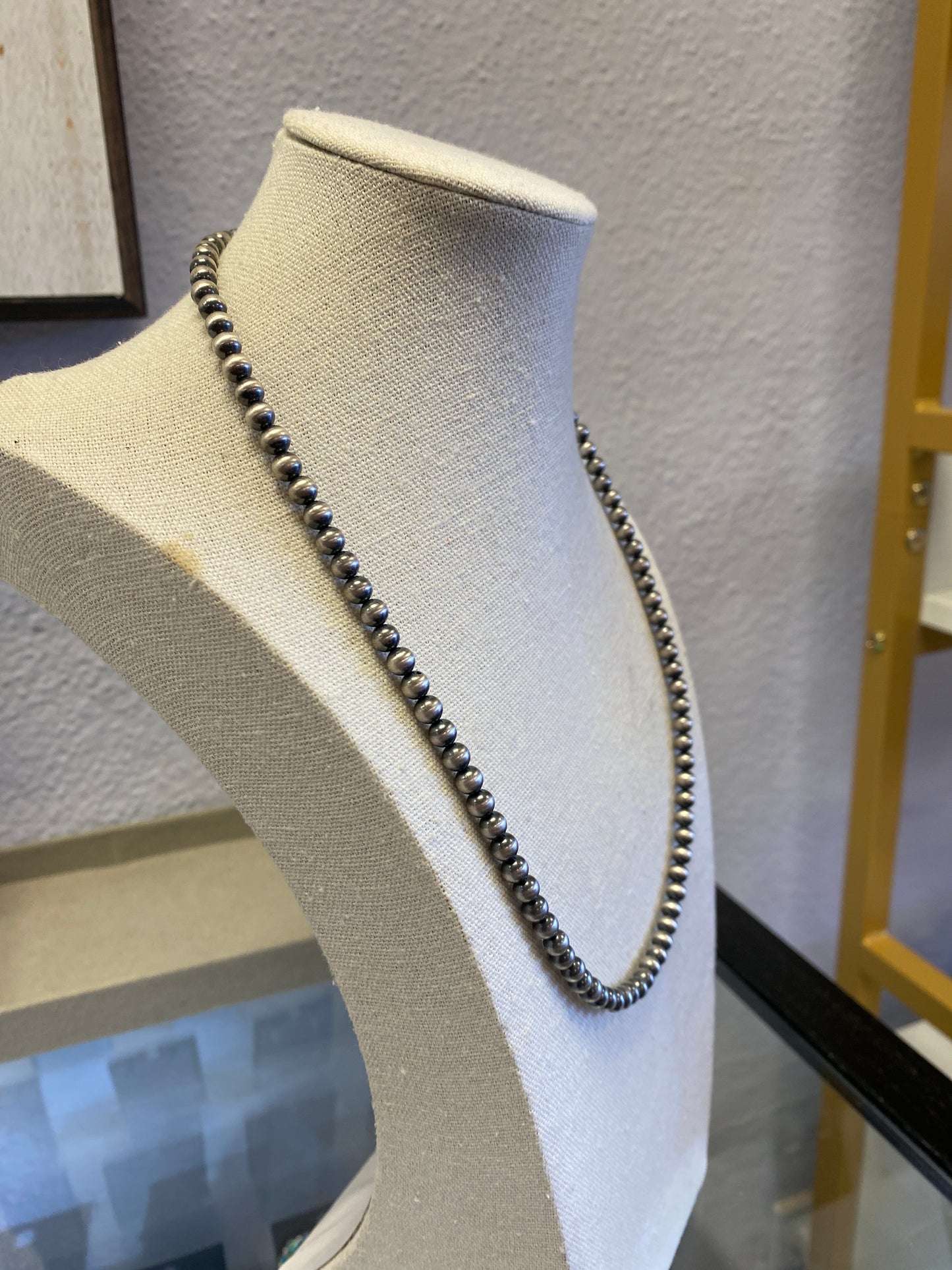 20" 5MM " NAVAJO STYLE" STERLING PEARLS