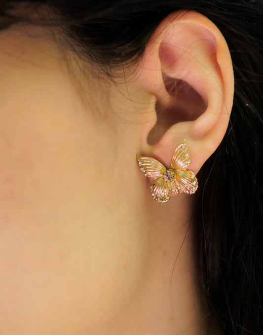 Butterfly Post Earrings - Silver