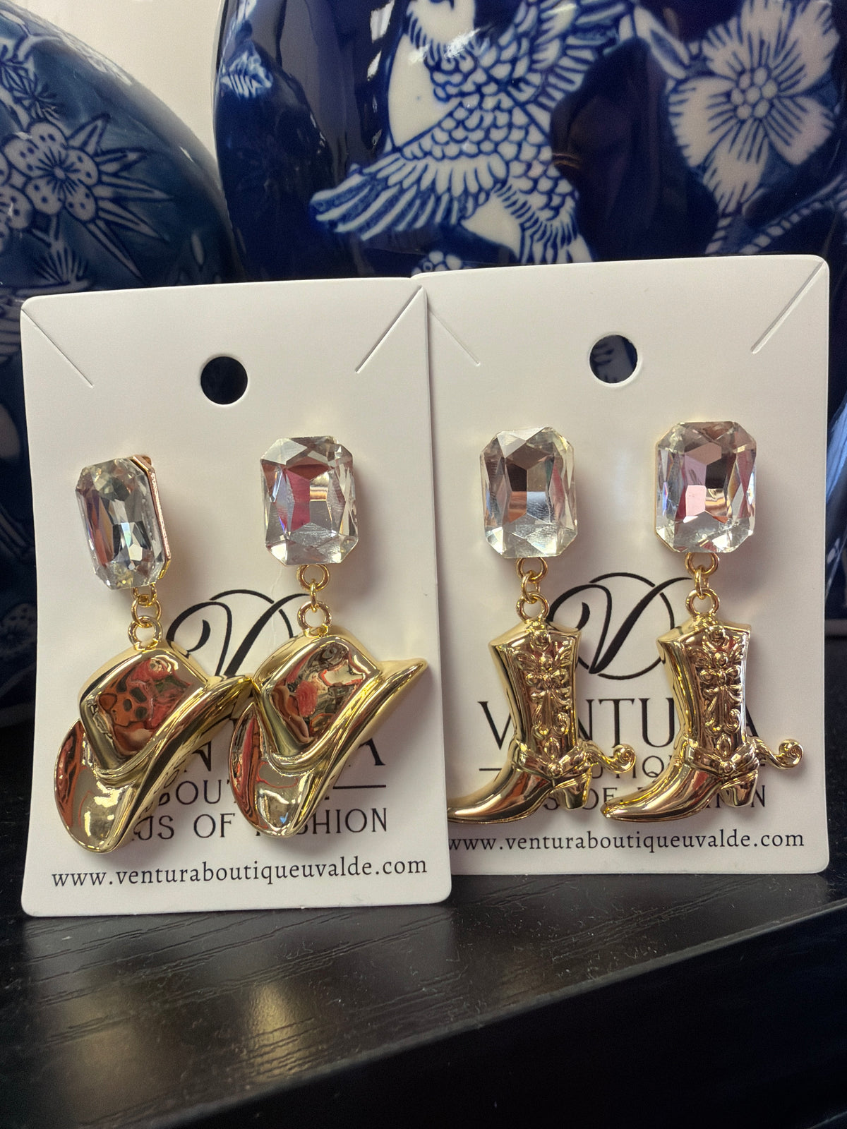 Crystal Western Stud Earrings