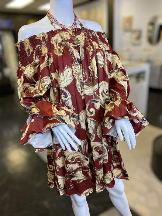 Long Sleeve Off Shoulder Tunic Fall Air Dress