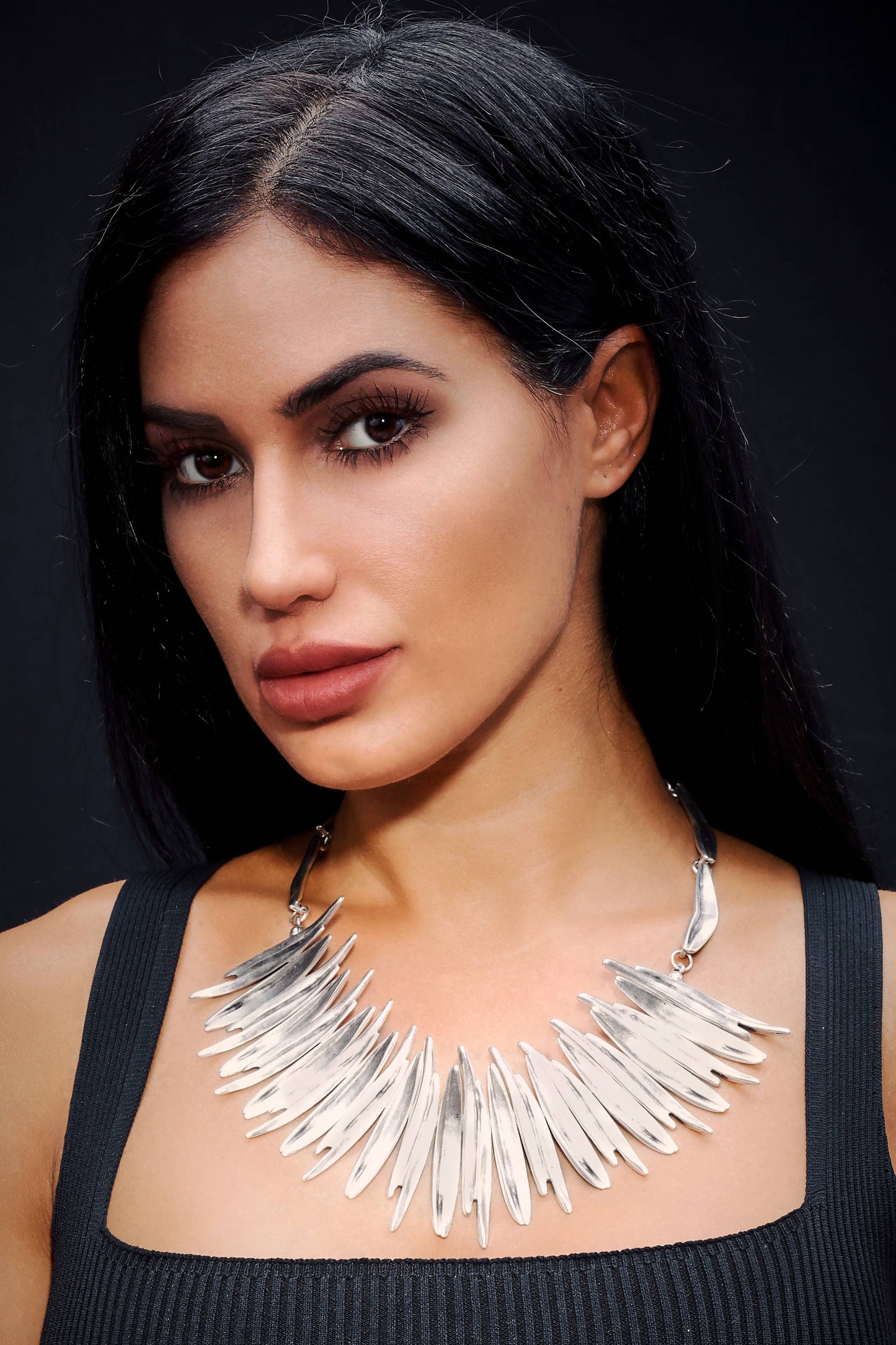 Handmade Fire Pewter Necklace - 1549