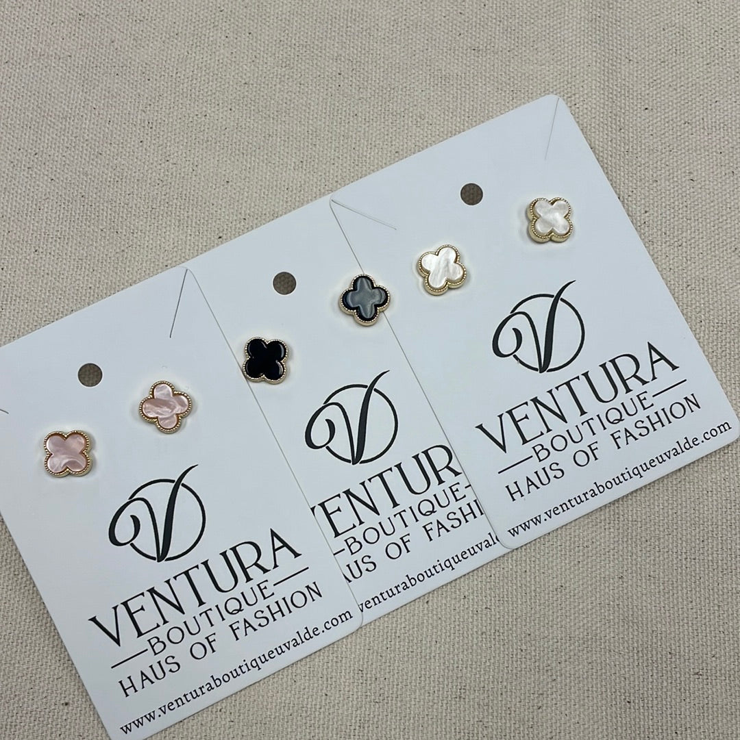 Dainty Clover Stud Earrings