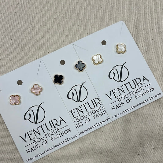 Dainty Clover Stud Earrings