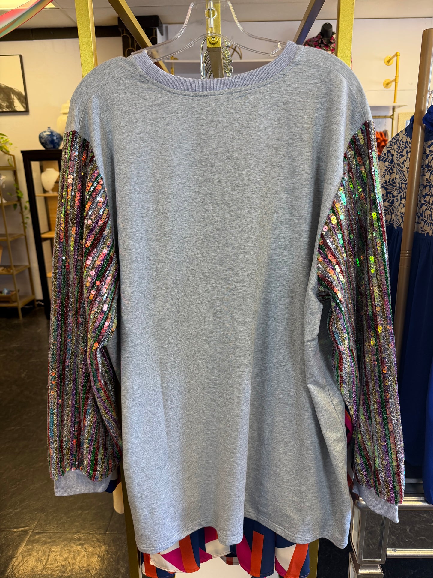 Believe Sequin Sleeve Sweatshirt 2X