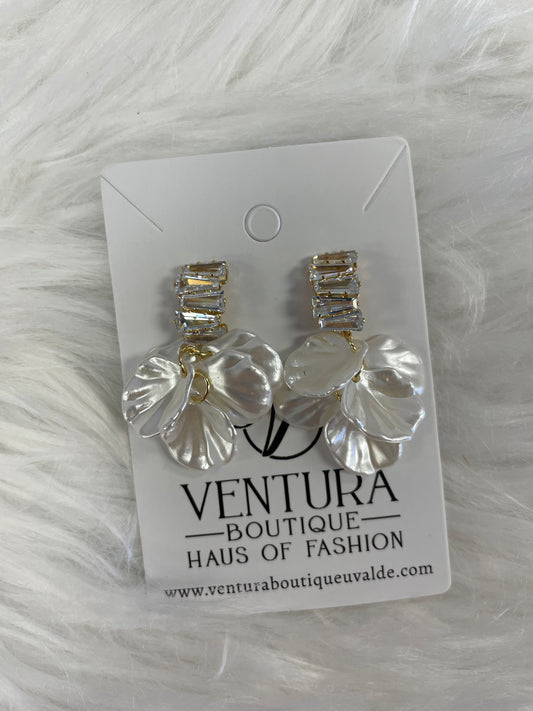Crystal Petal Stud Earrings