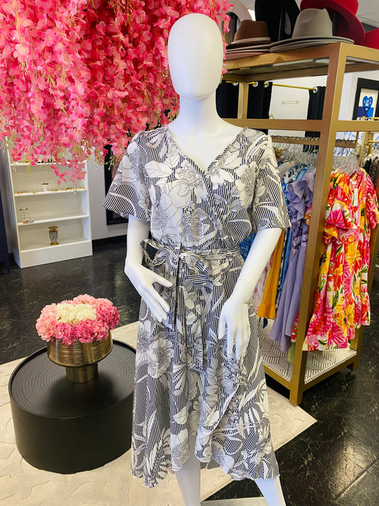 High Low Floral Tie Dress