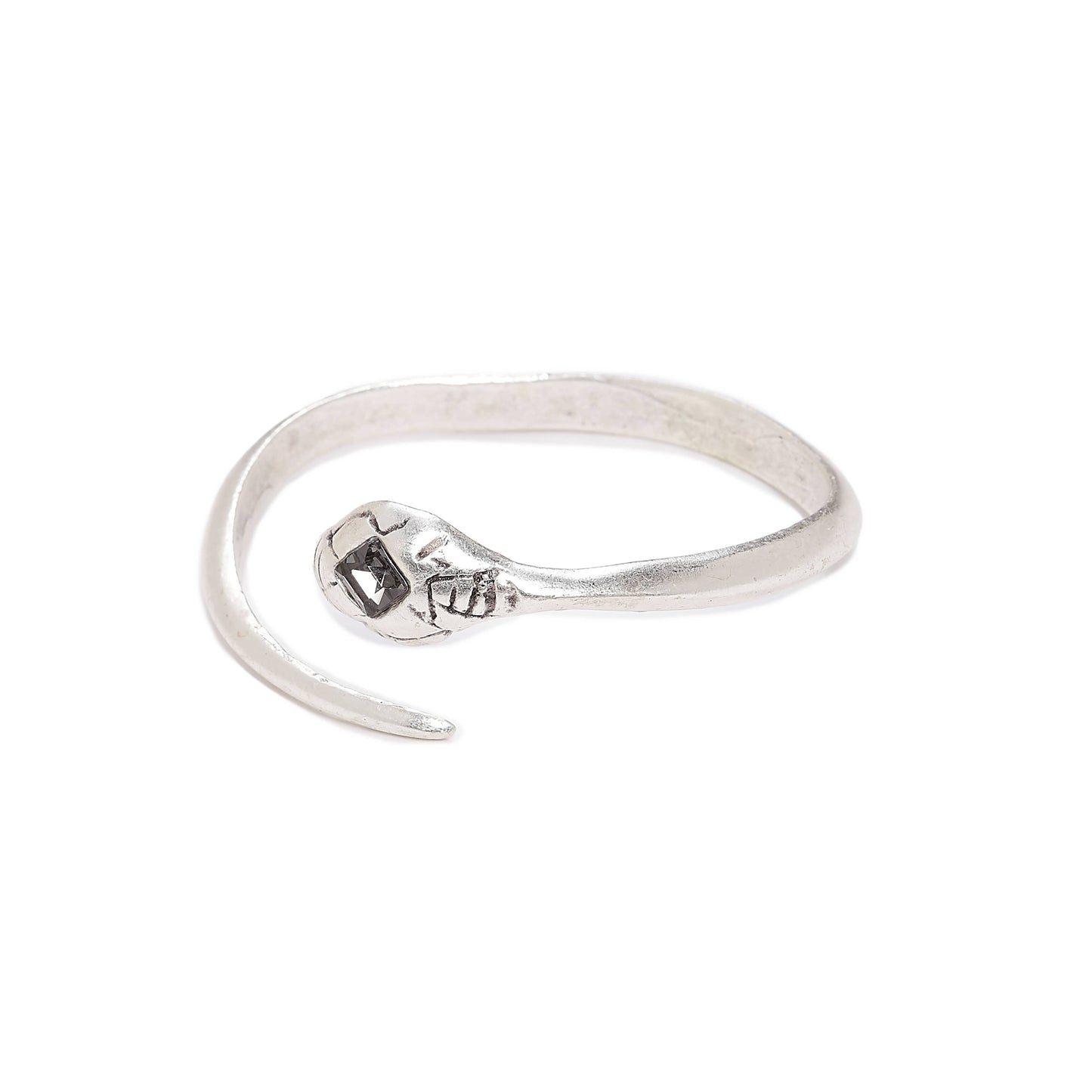 Handmade Smoky Crystal Brass Snake Bracelet- 2907 Smoky