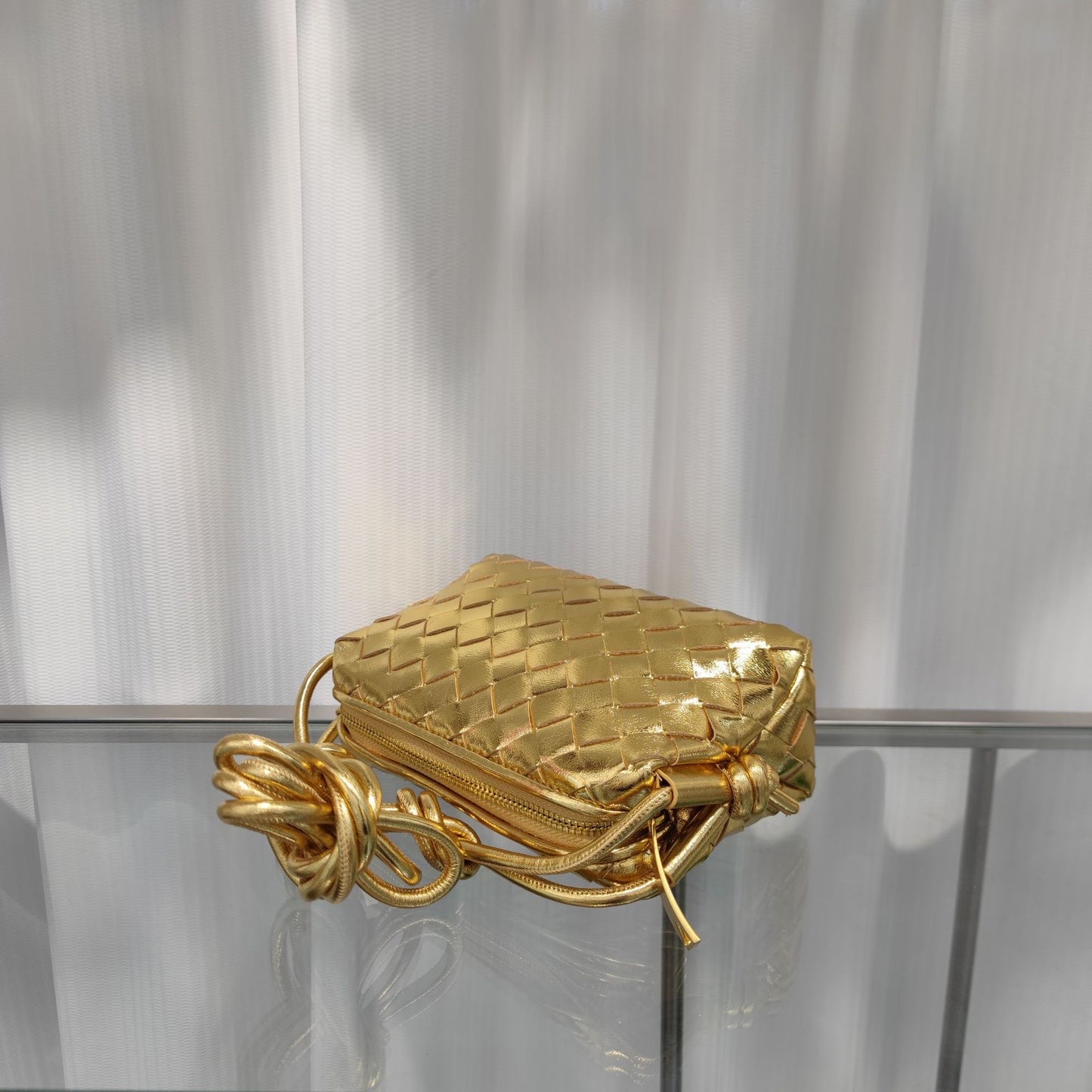 Goldie Woven Genuine Leather Crossbody Bag