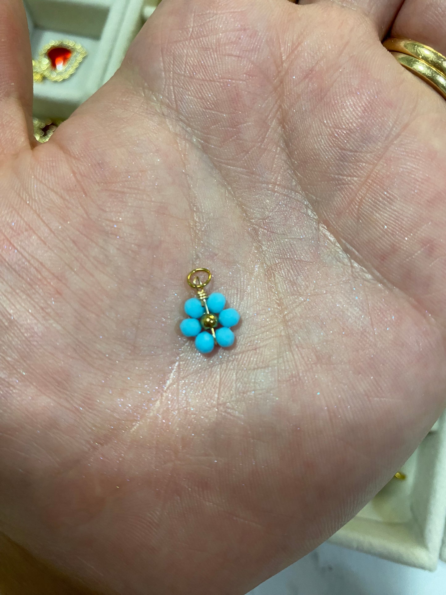 Beaded Flower Charm