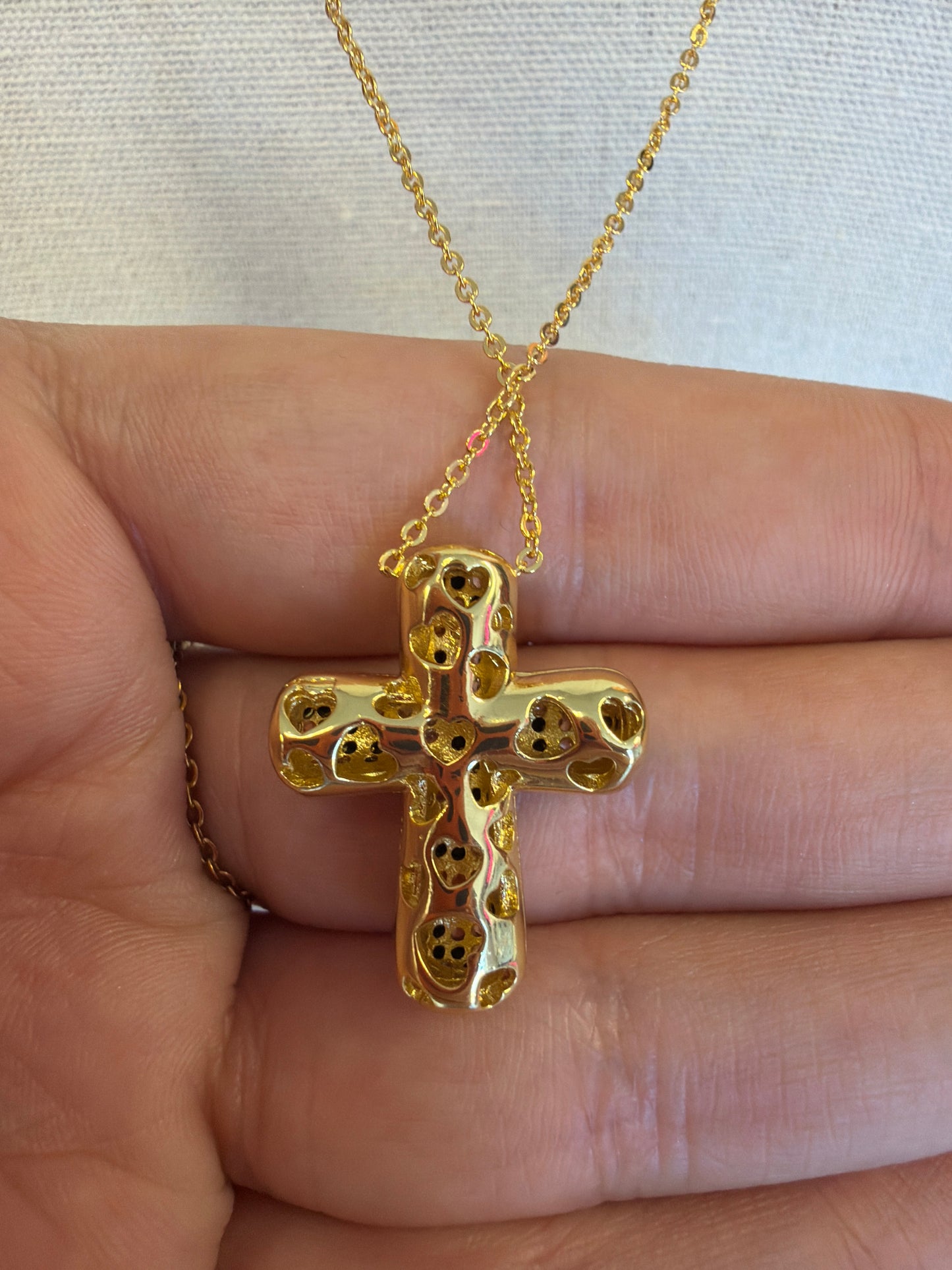 Crystal Cheetah Cross Necklace