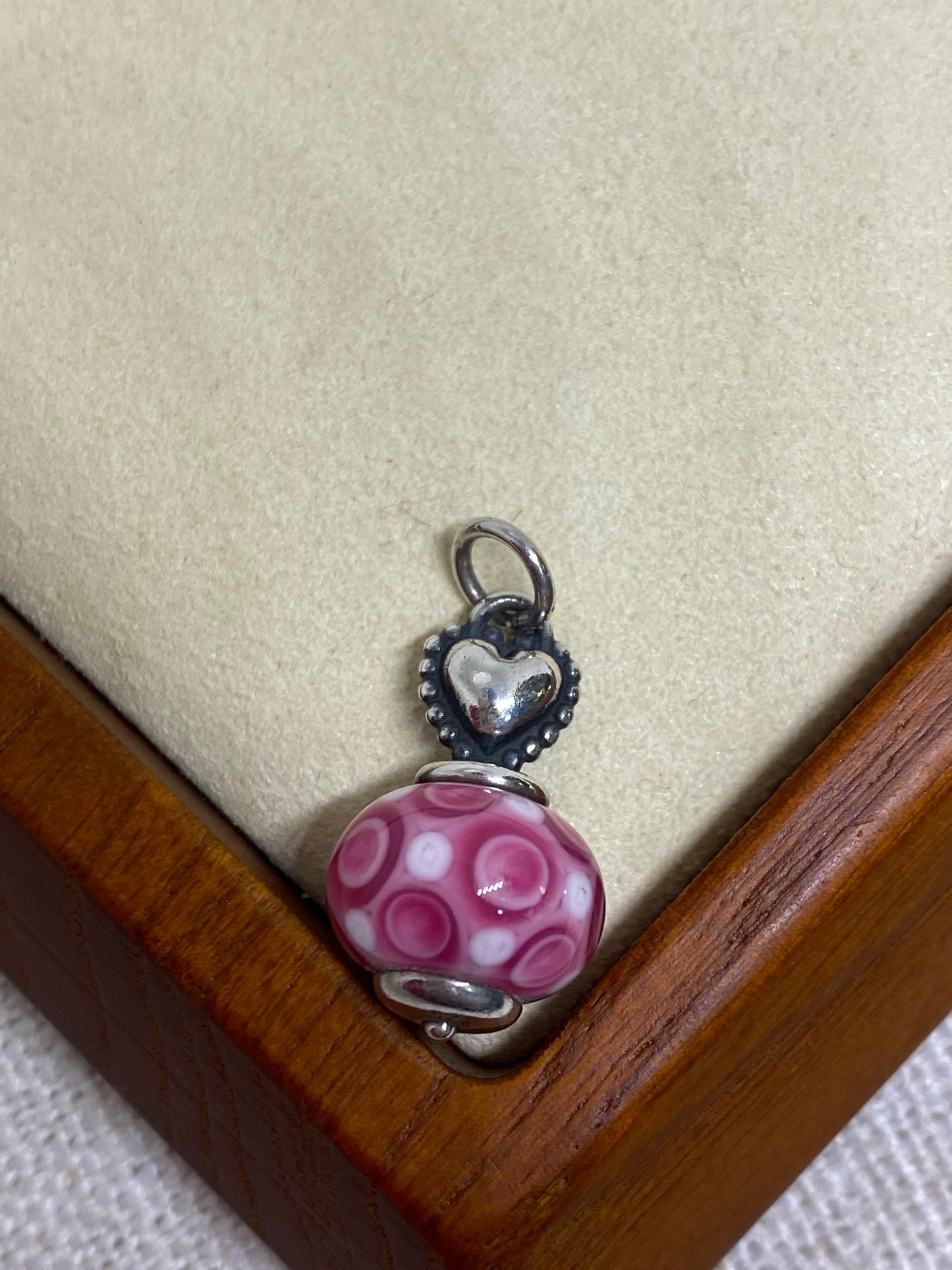 James Avery Retired Heart Art Glass Charm