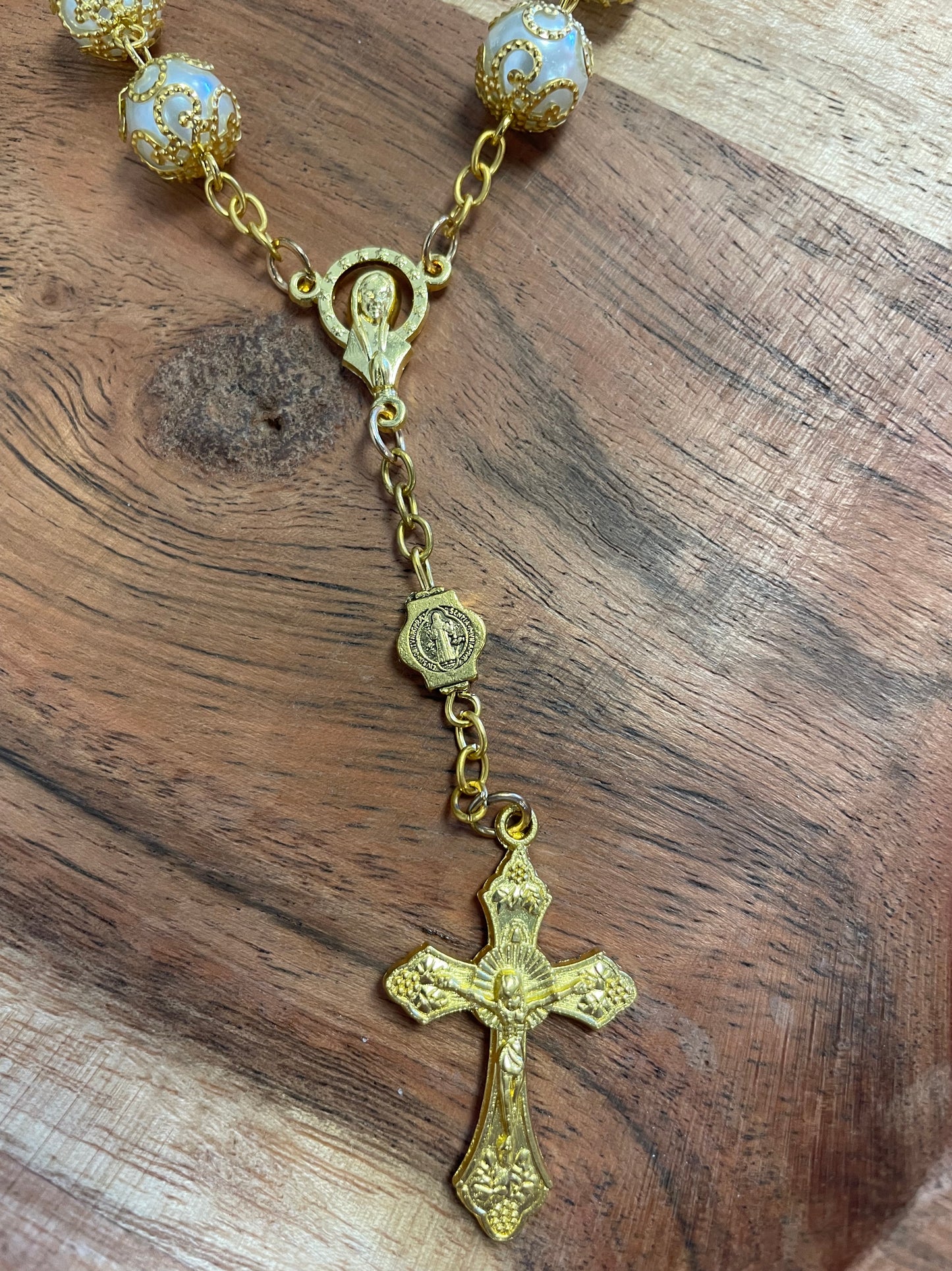 White Rosary Bracelet