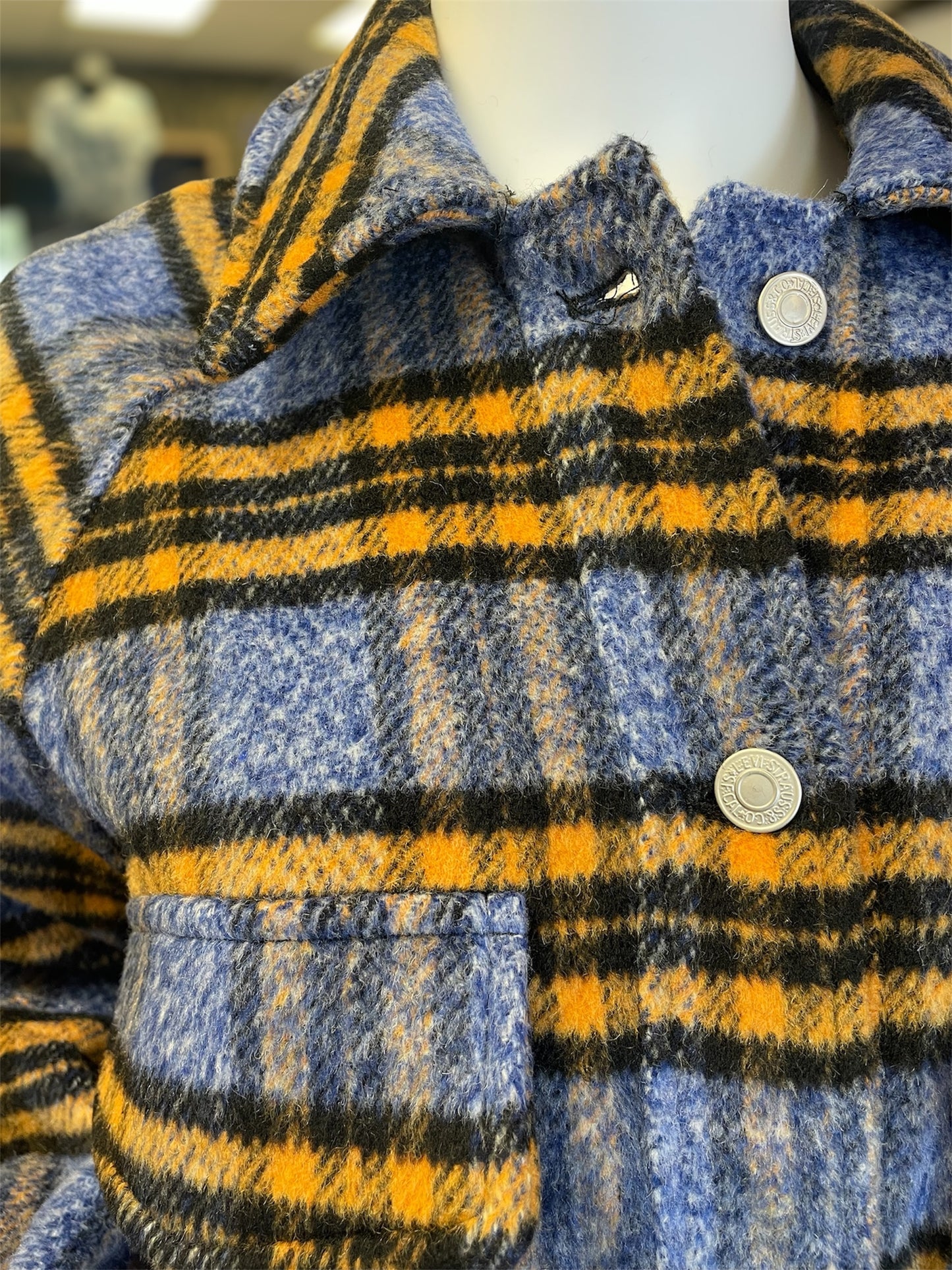 Mustard Plaid High Low Jacket