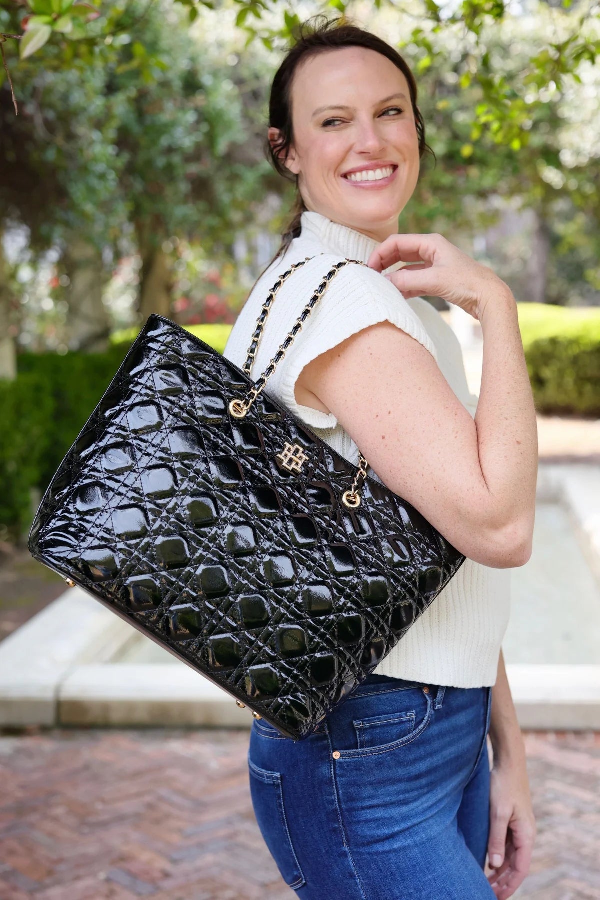 Quentin Quilted Tote BLACK