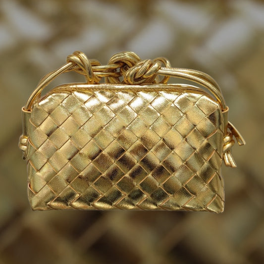 Goldie Woven Genuine Leather Crossbody Bag