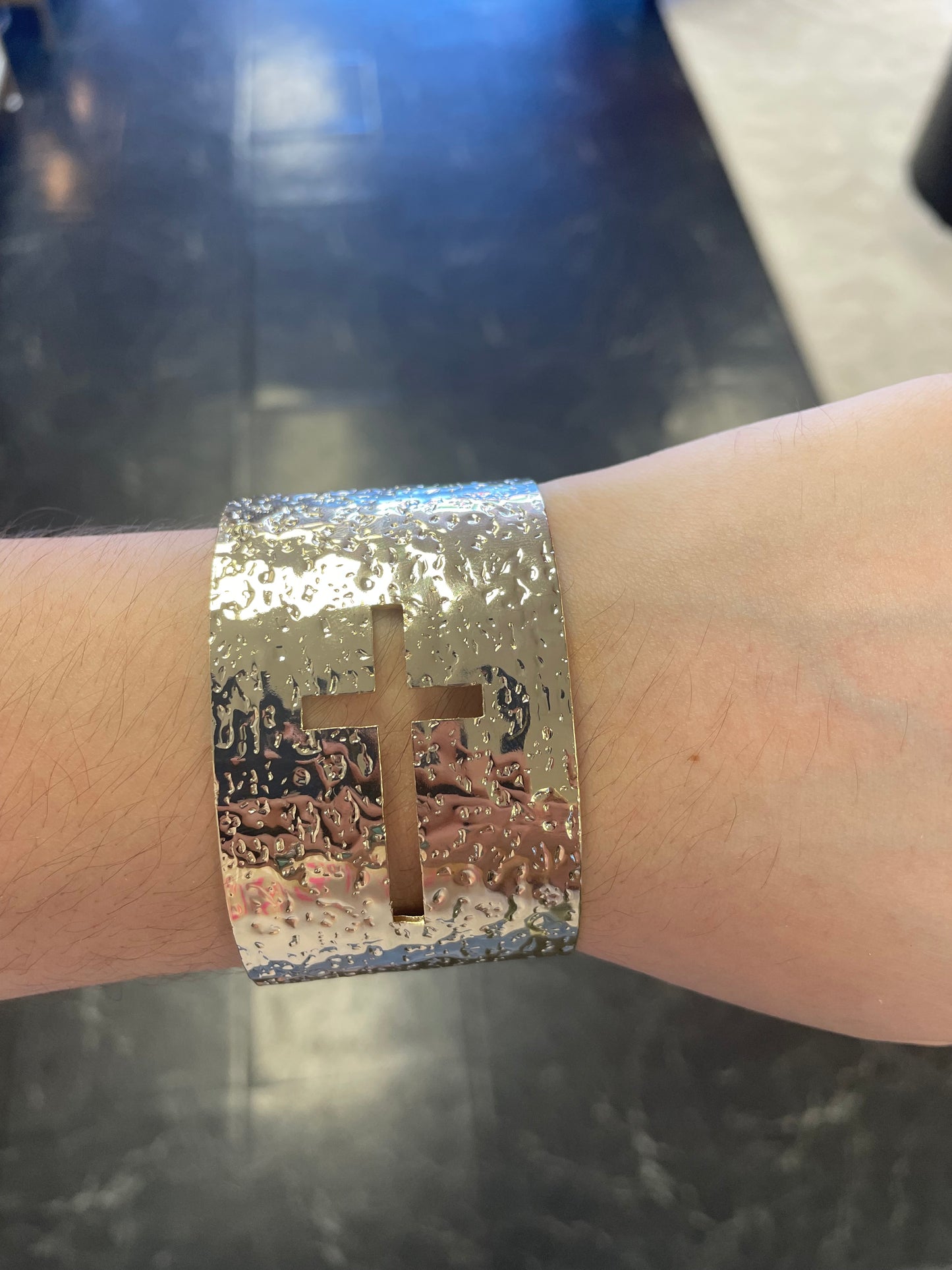Gold Cross Cuff