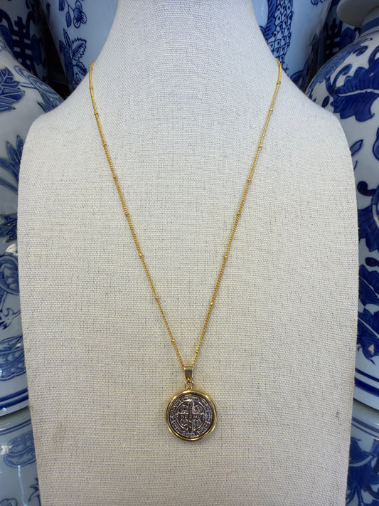 Multi Tone Saint Benedict Beaded Necklace