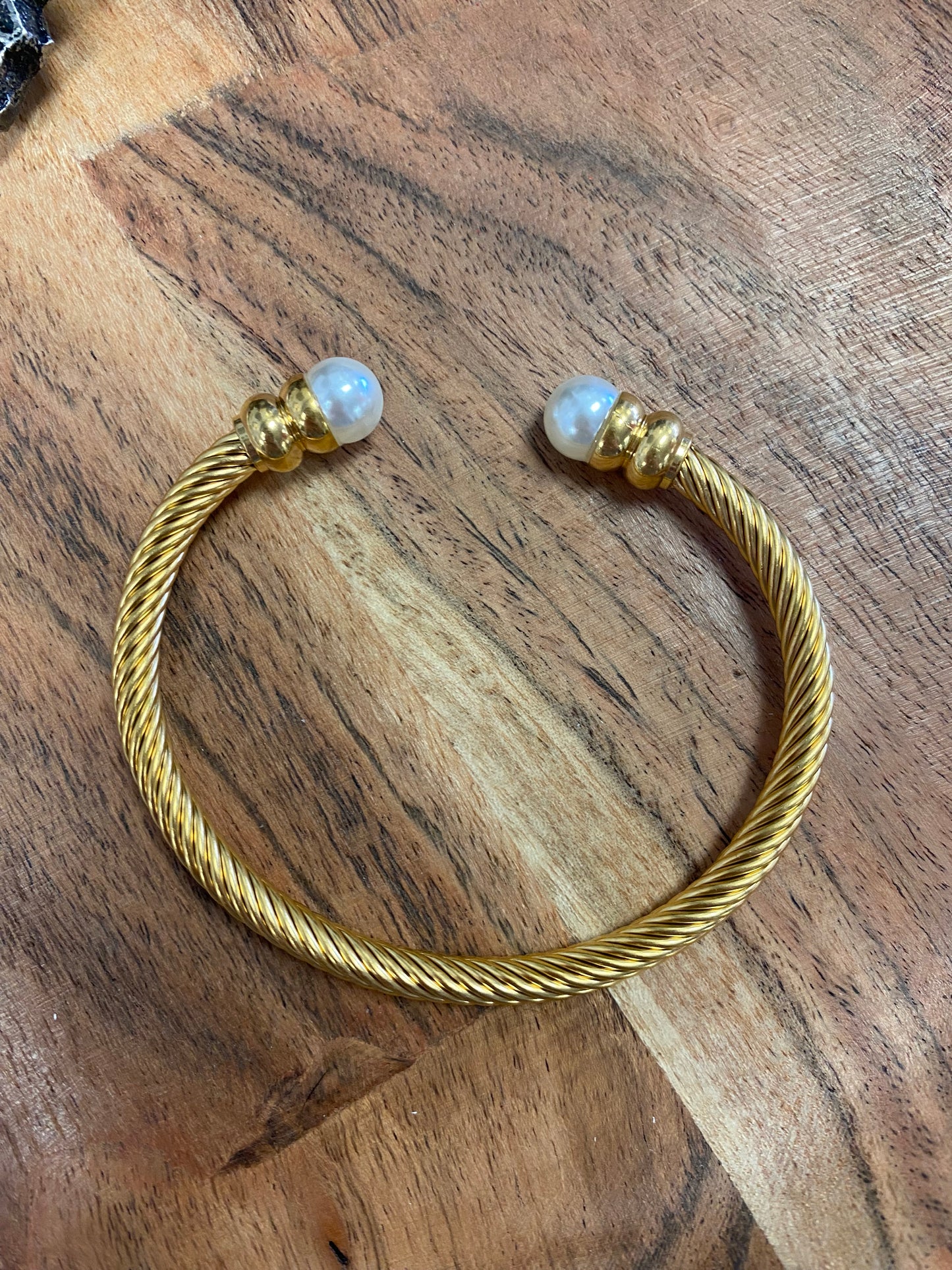 Gold Pearl Cuff