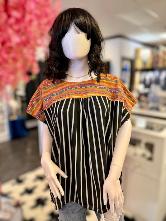 Southwest Embroidered Oversized Top