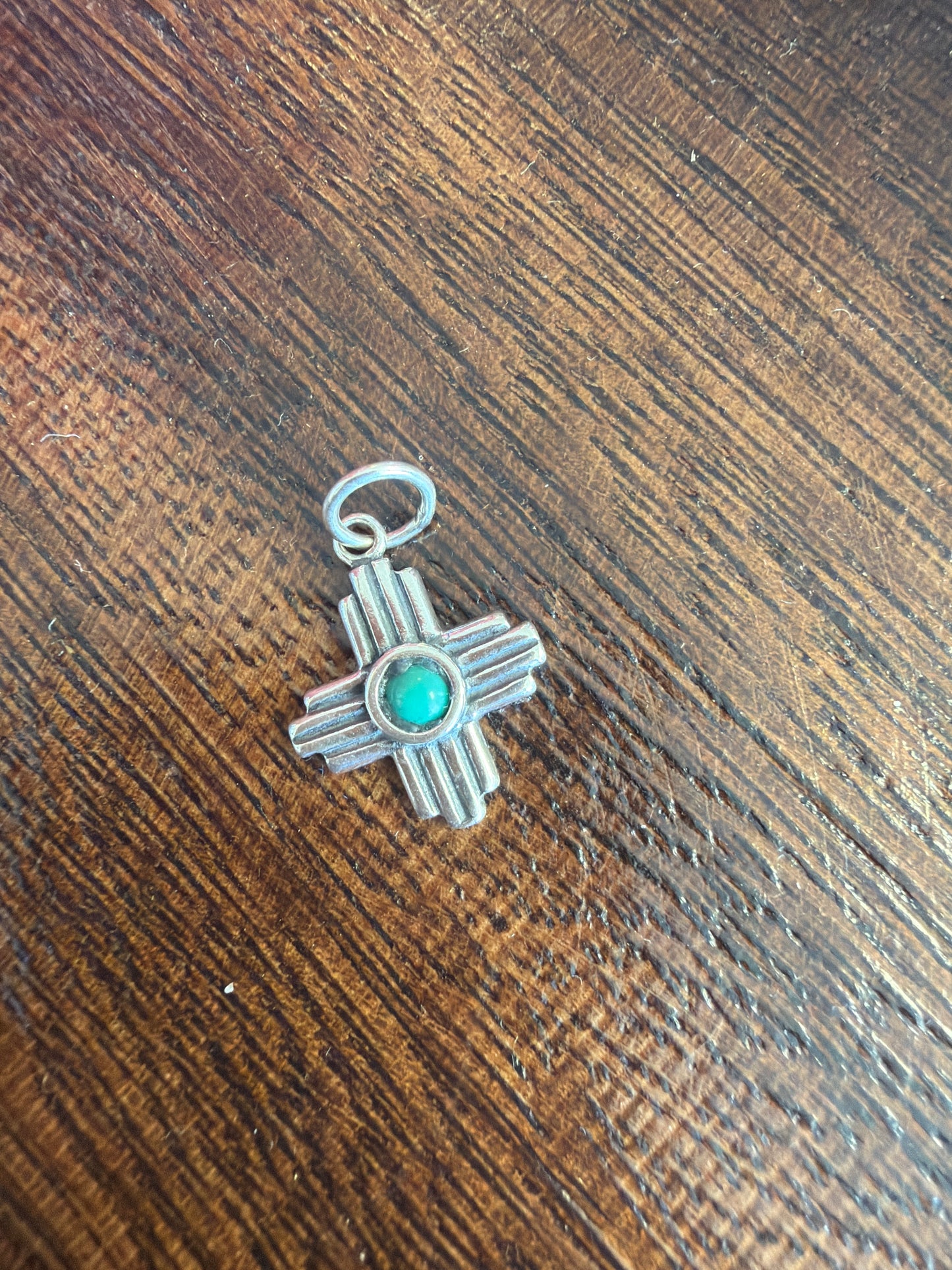 Mini Turquoise Cross Charm