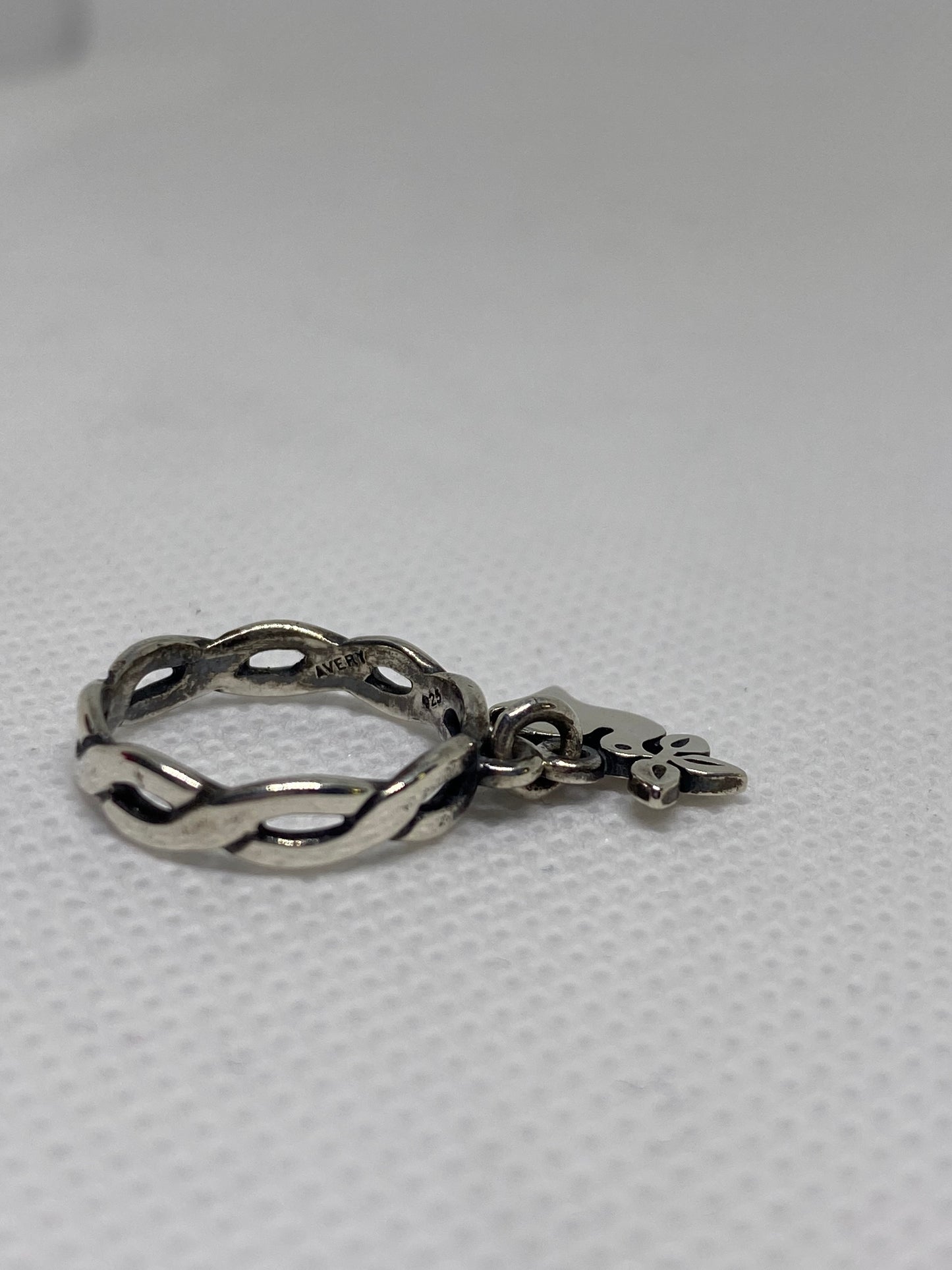 James Retired Twisted Dangle Ring With La Paloma Charm Size 3.5