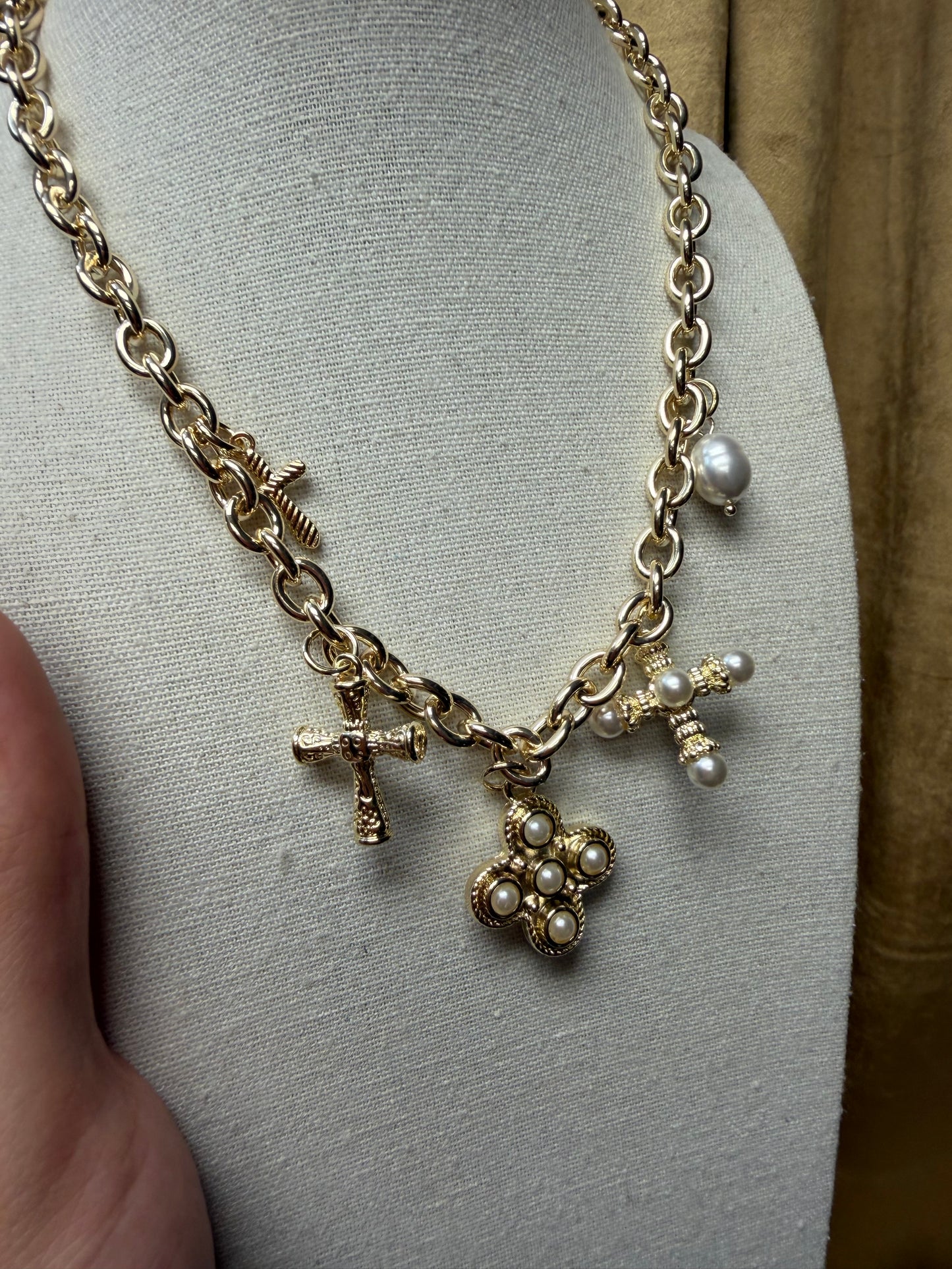 MX Multi Charm Gold Necklace