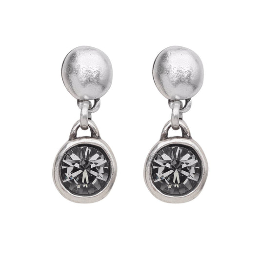 Handmade Crystal Pewter Earrings - 1928