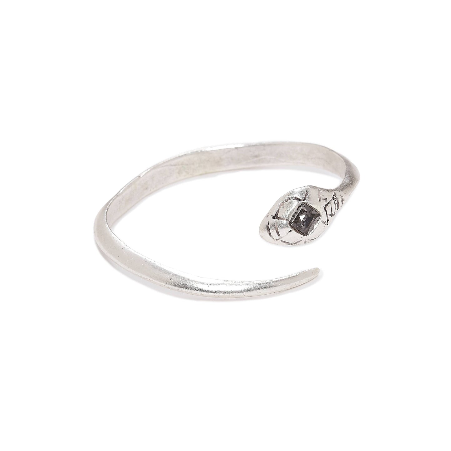 Handmade Smoky Crystal Brass Snake Bracelet- 2907 Smoky
