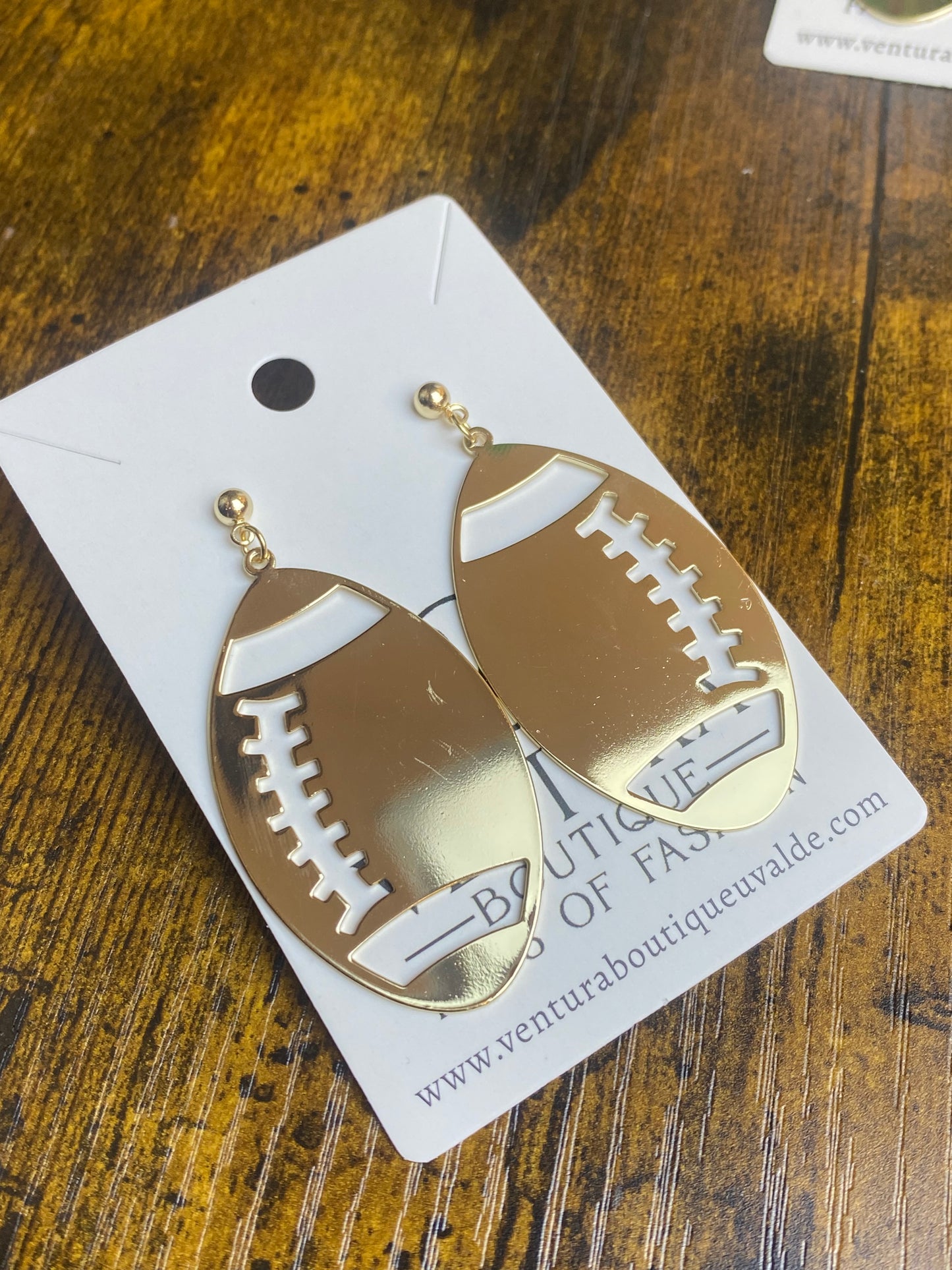 Golden Football Earrings