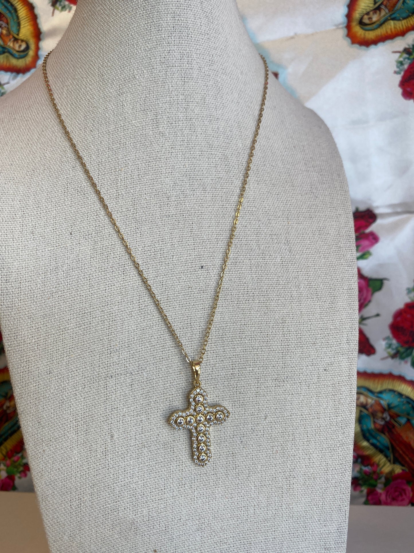 Crystal Ornate Cross Necklace