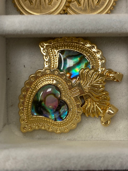 Abalone Sacred Heart Charm