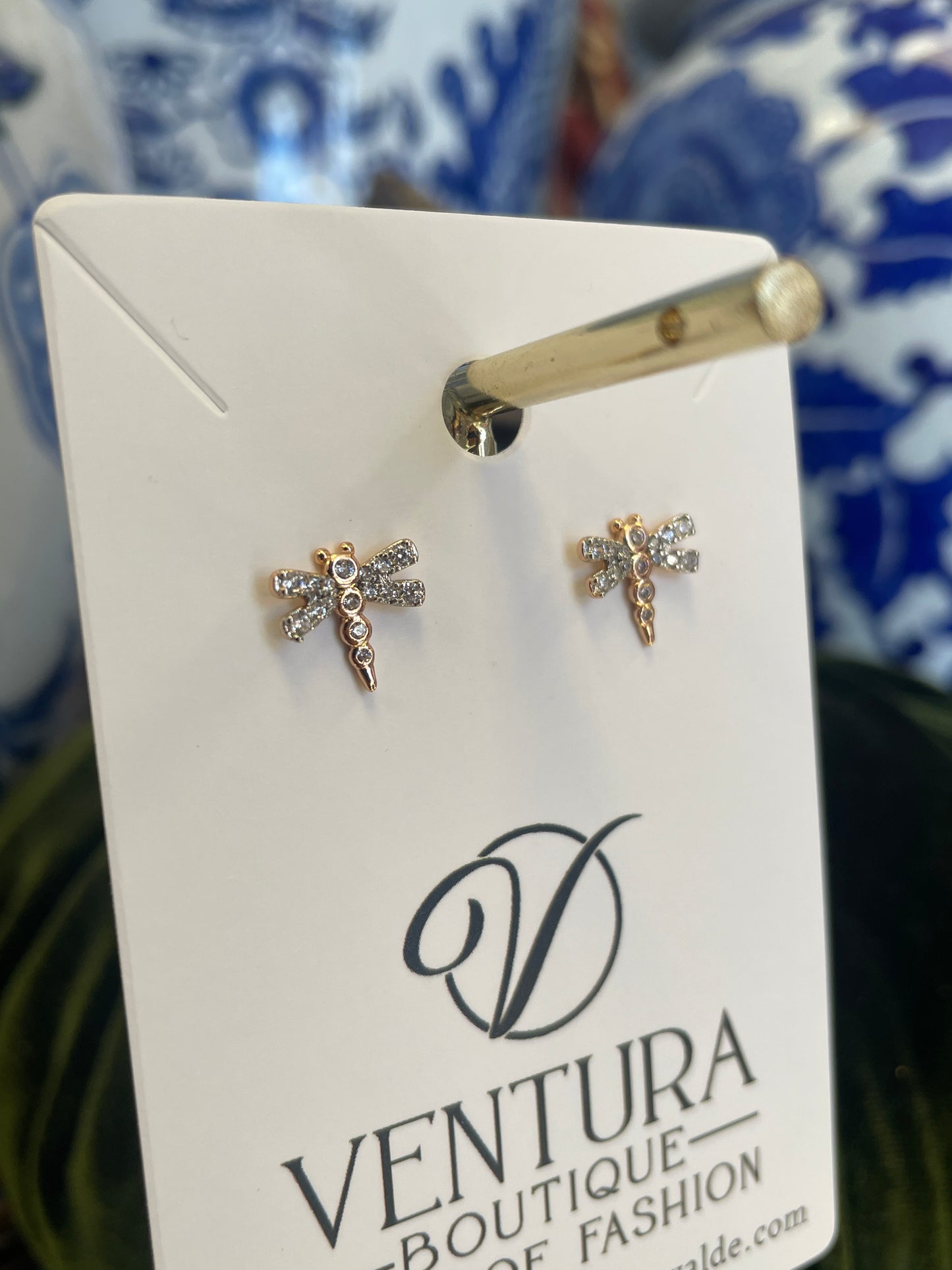 Crystal Two Tone Earrings