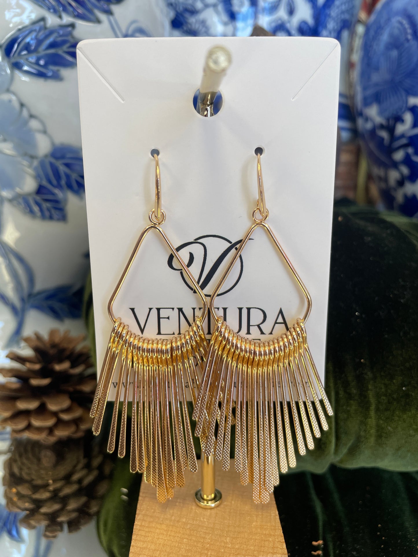 Gold Hook Multi Drop Earrings