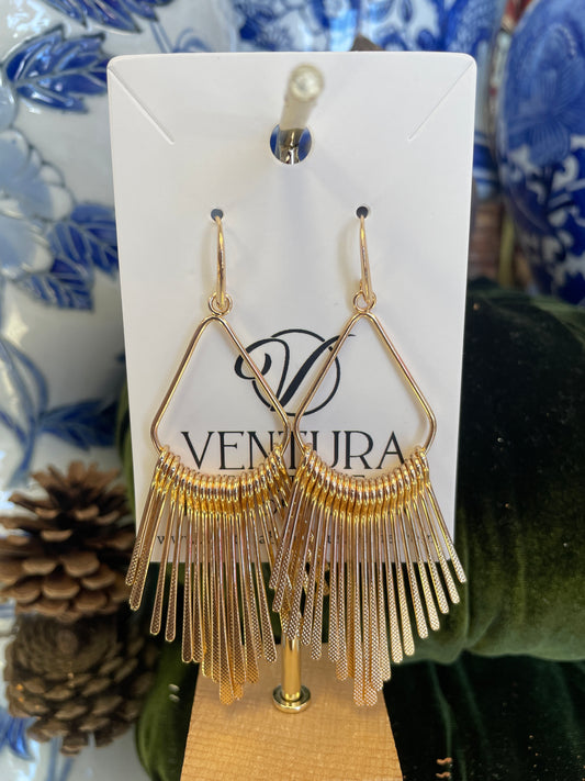 Gold Hook Multi Drop Earrings