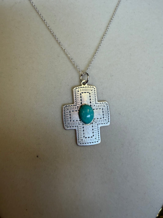 Sterling Silver With Turquoise Bead Med