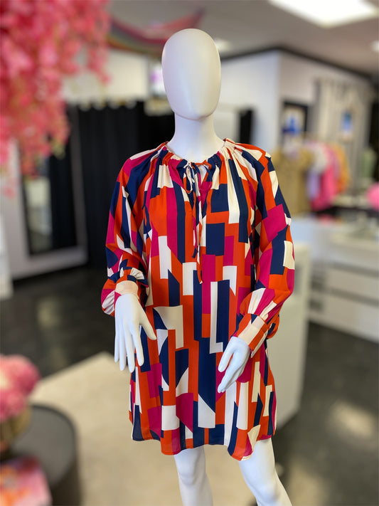 Geometric Print Dress