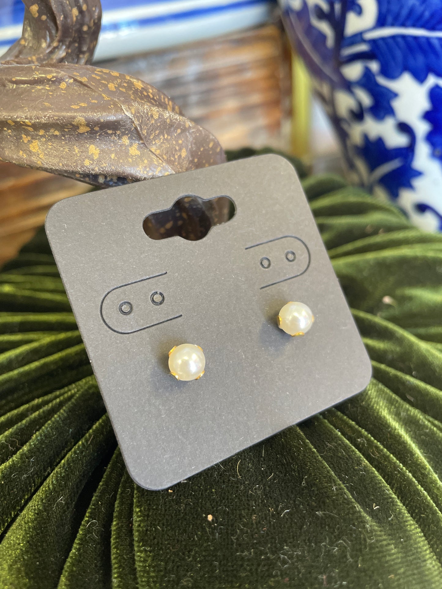 Gold Stud Screw Back Earrings