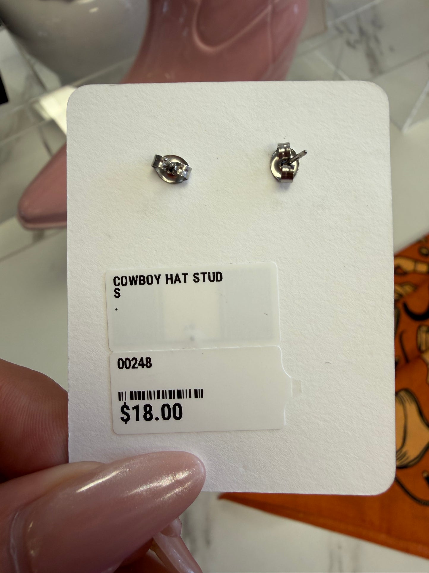 Sterling Silver Mini Cowboy Hat Earrings