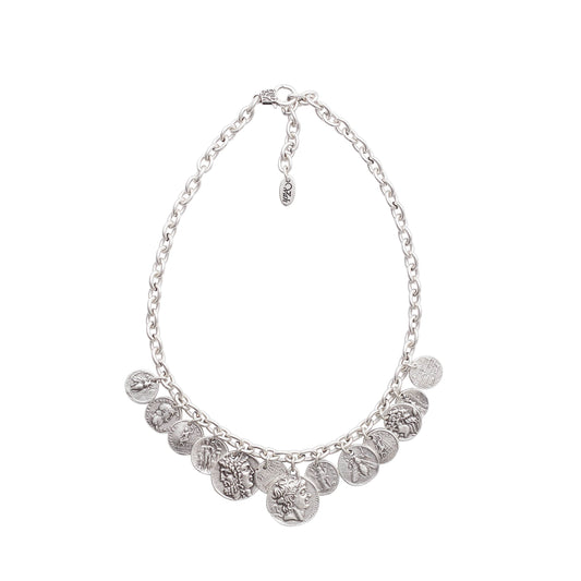 Handmade Coin Pewter Necklace - 3909