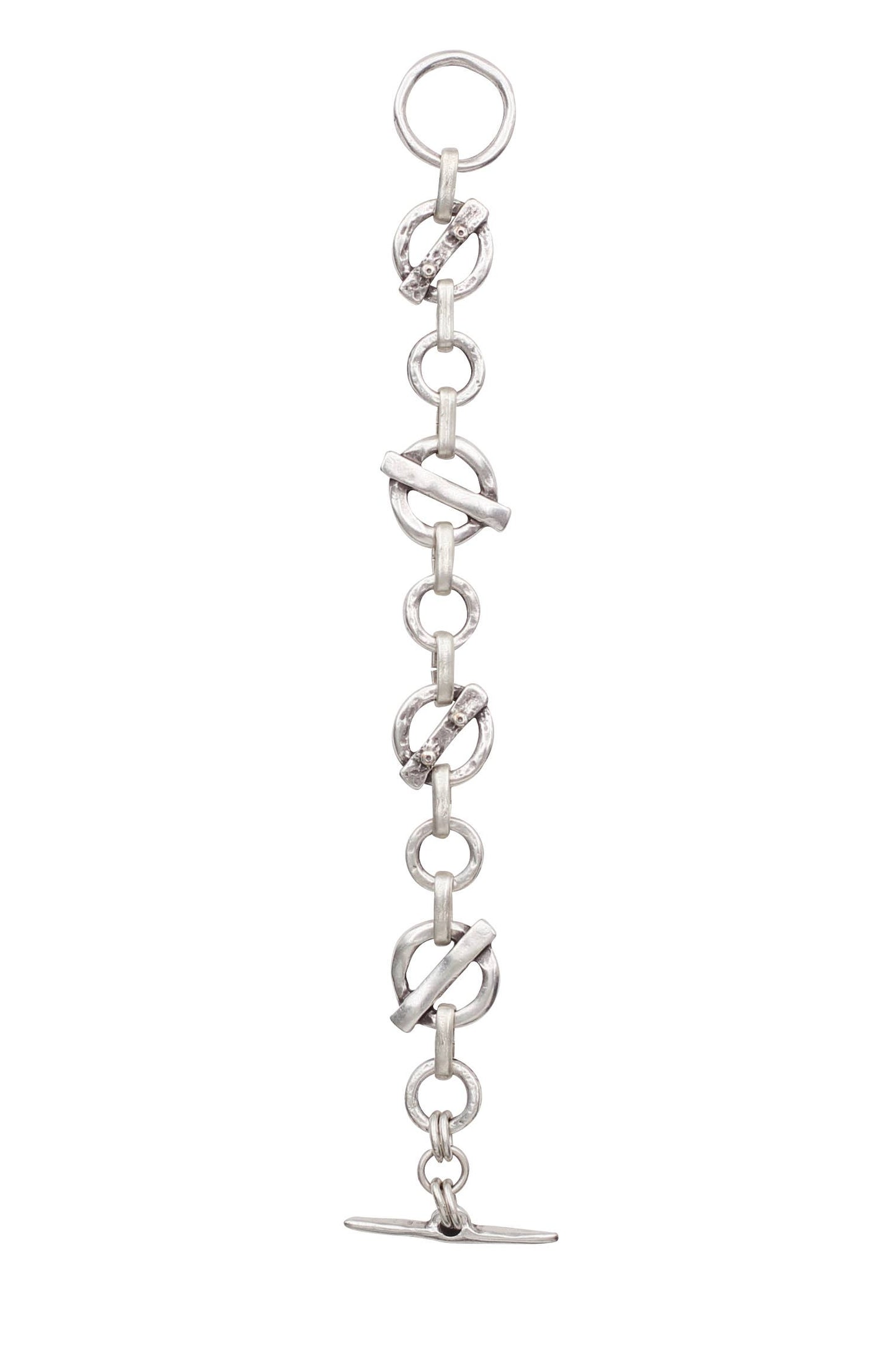 Handmade Pewter Link & Chain Bracelet - 2832