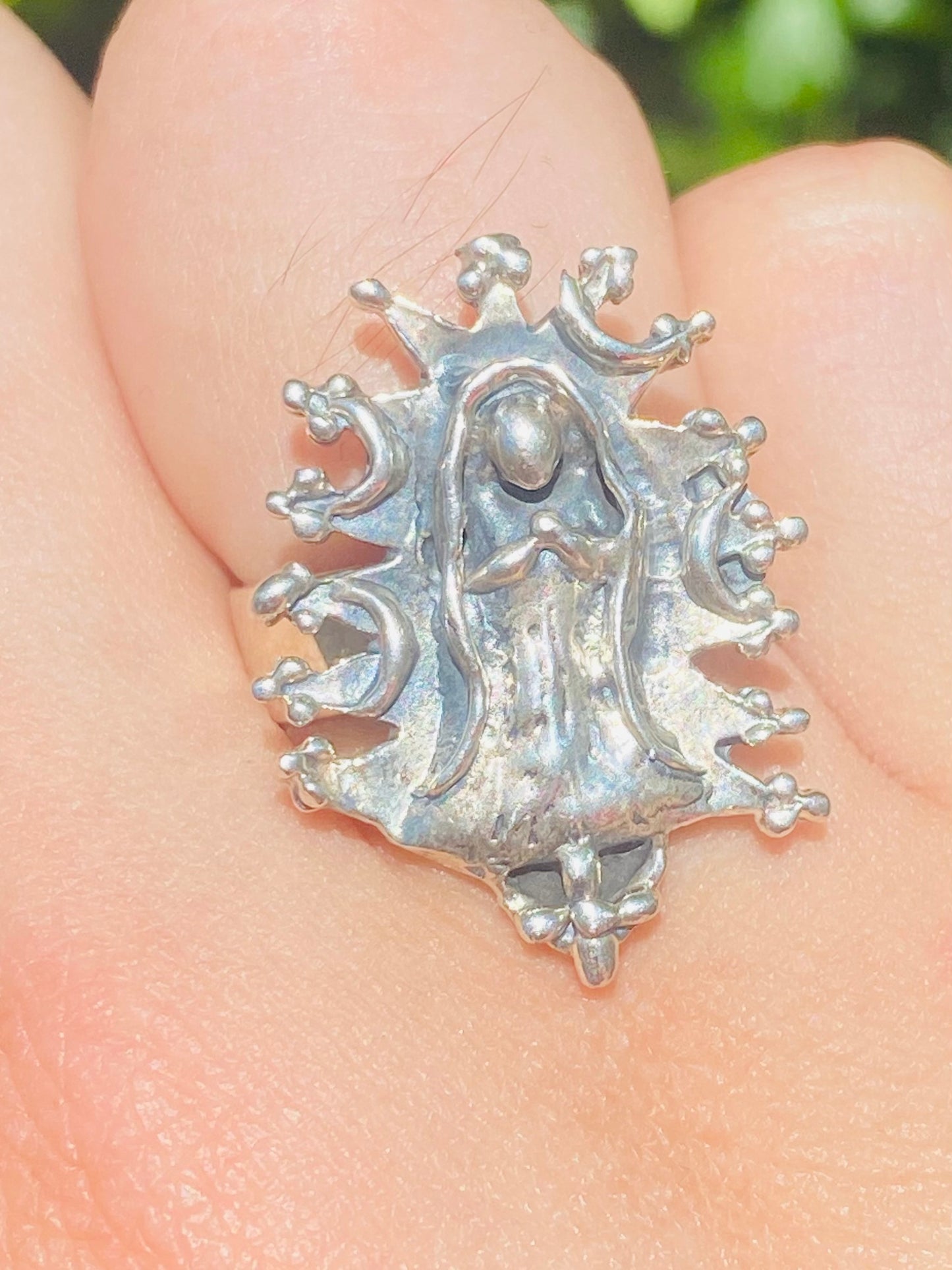 Sterling Silver Our Lady Beautiful Ring Size 8
