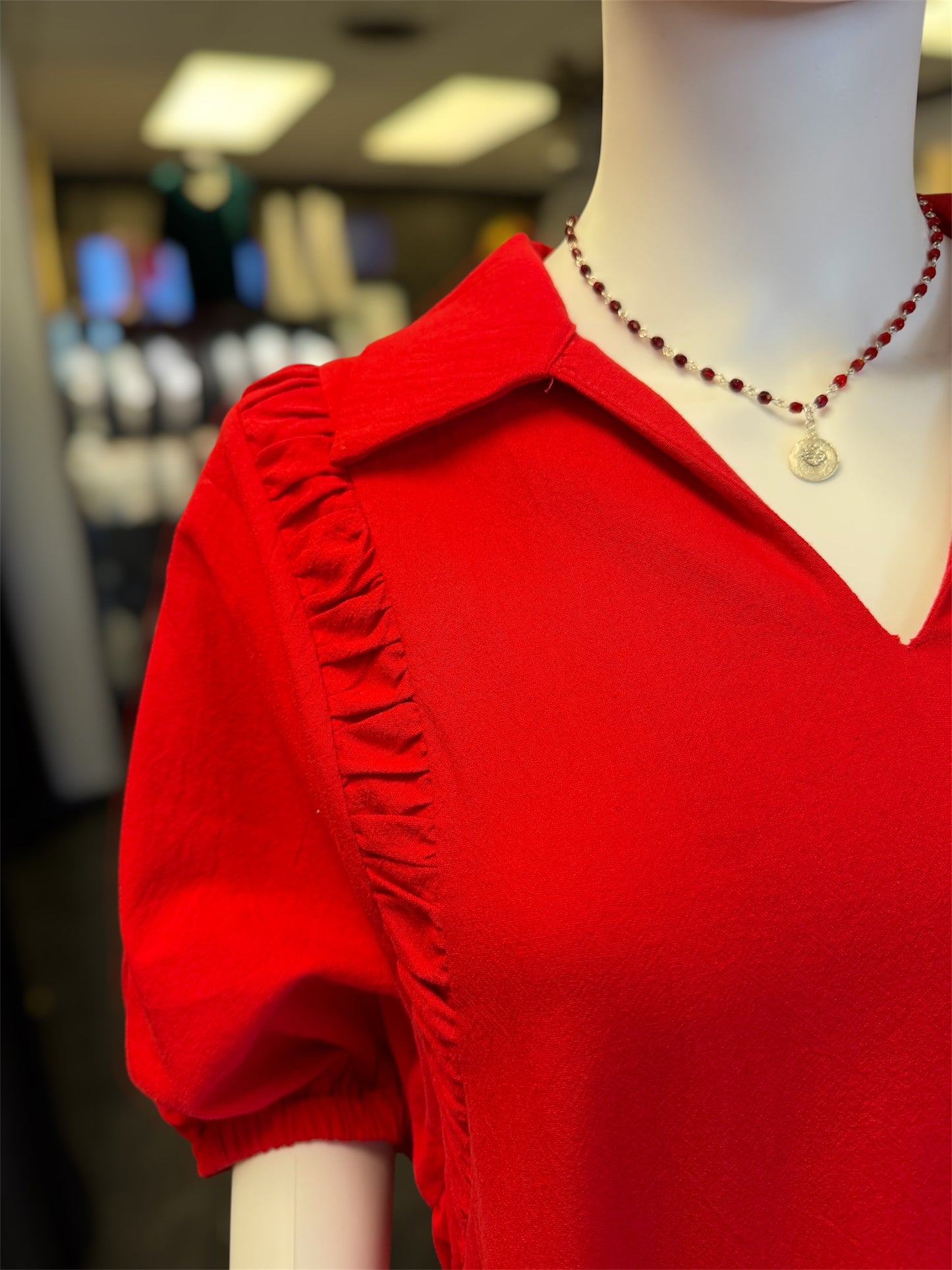 Red Tiered Babydoll Mini Dress