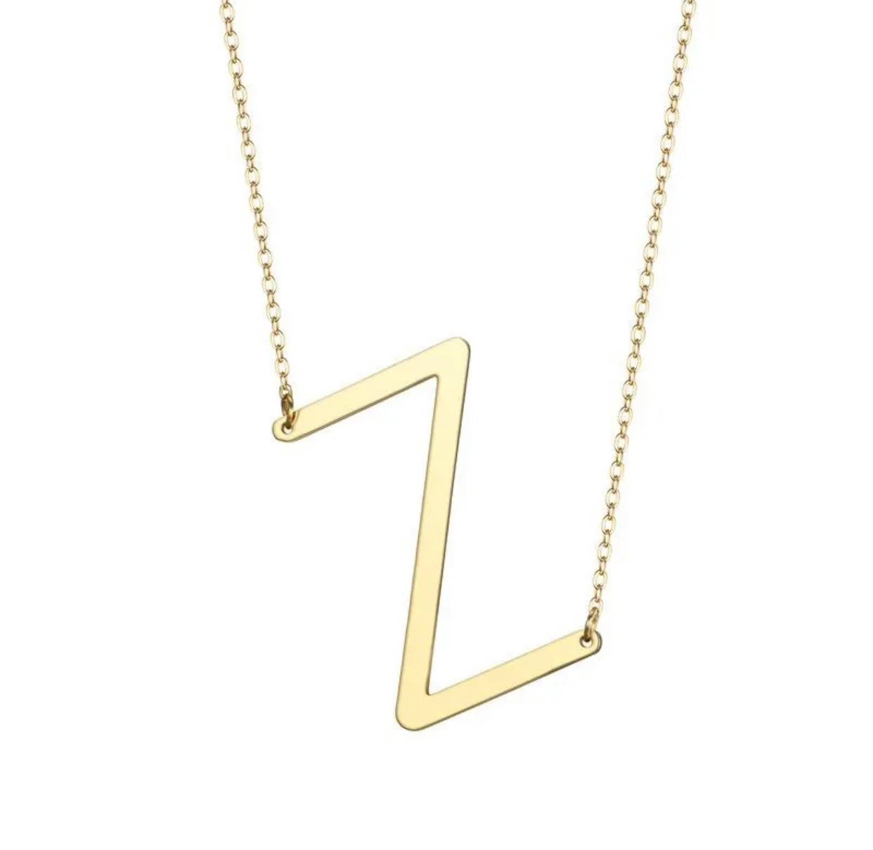 Stainless Steel letter necklace gold