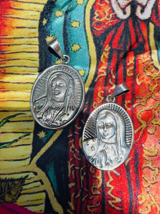 Praying Our Lady Sterling Silver Pendants
