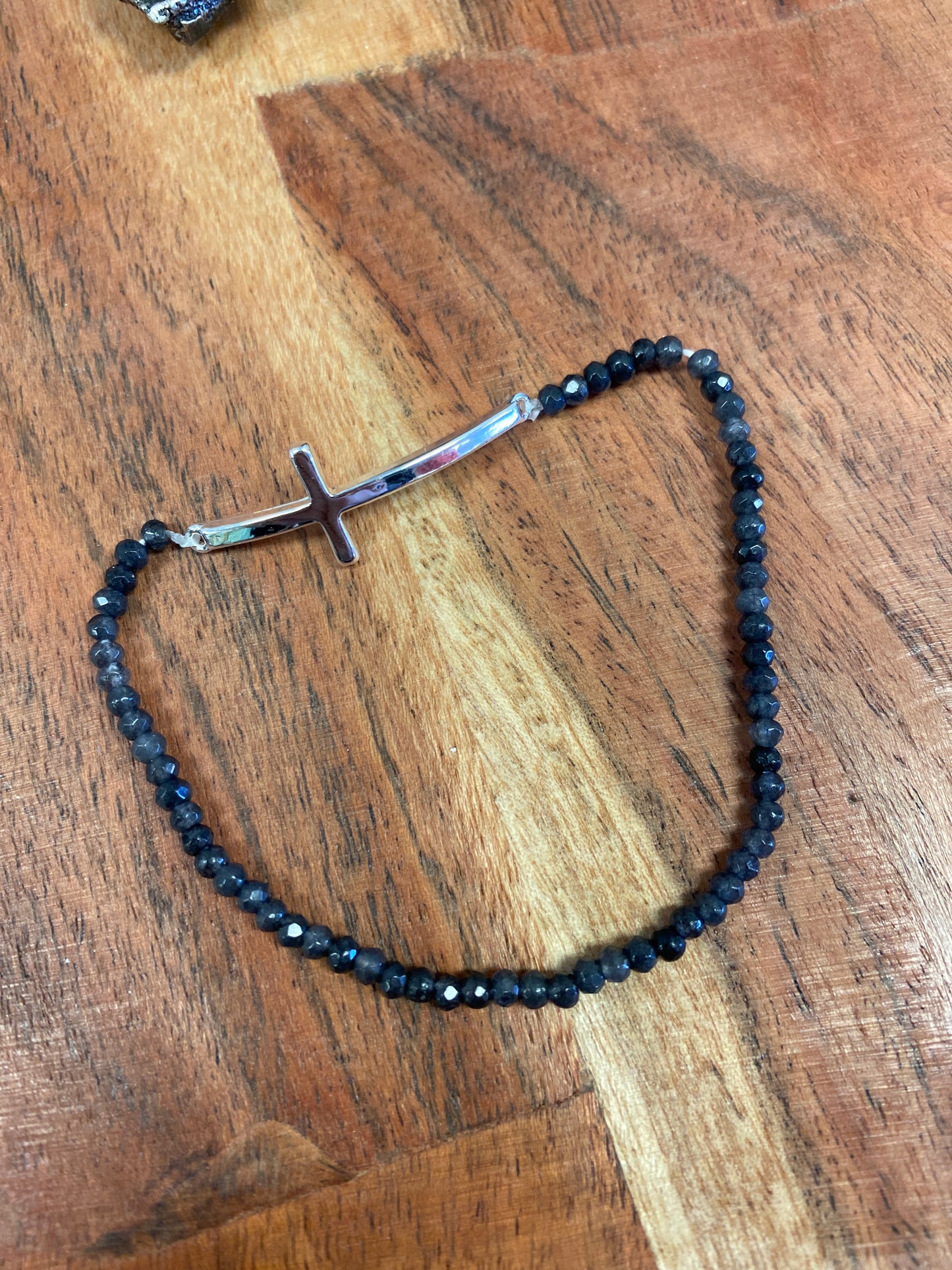 Beaded Silver Cross Bracelets