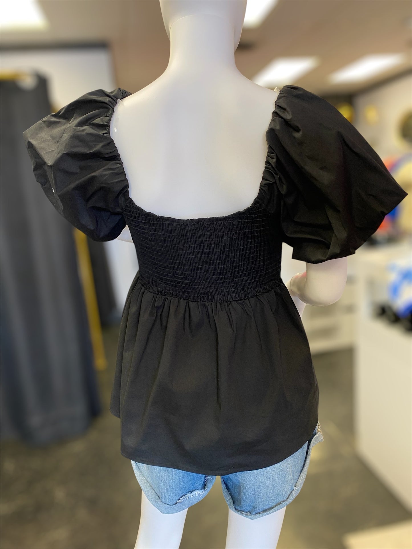 Wavy Ric Rac Detailed Babydoll Top