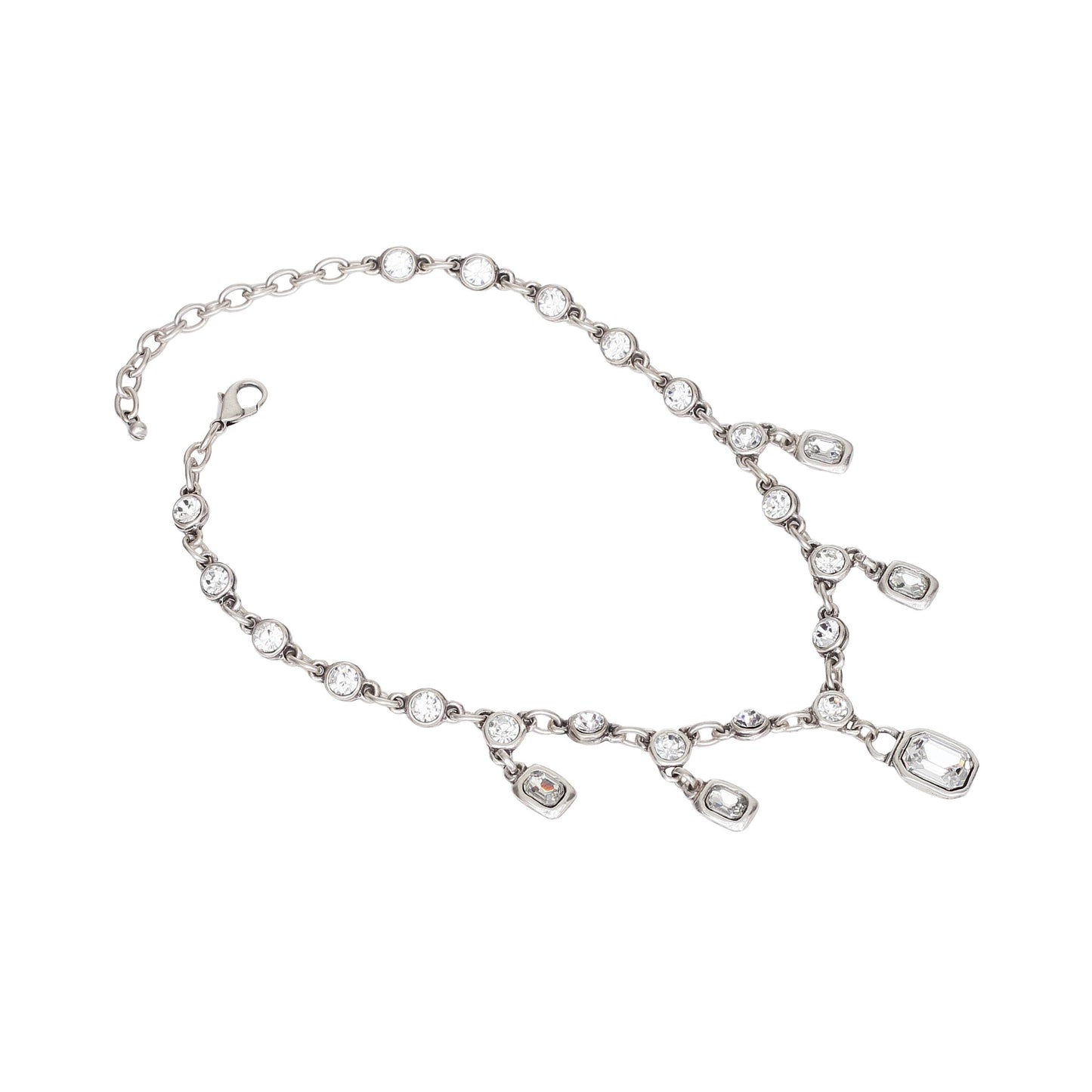 Handmade Crystal Pewter Necklace - 3963