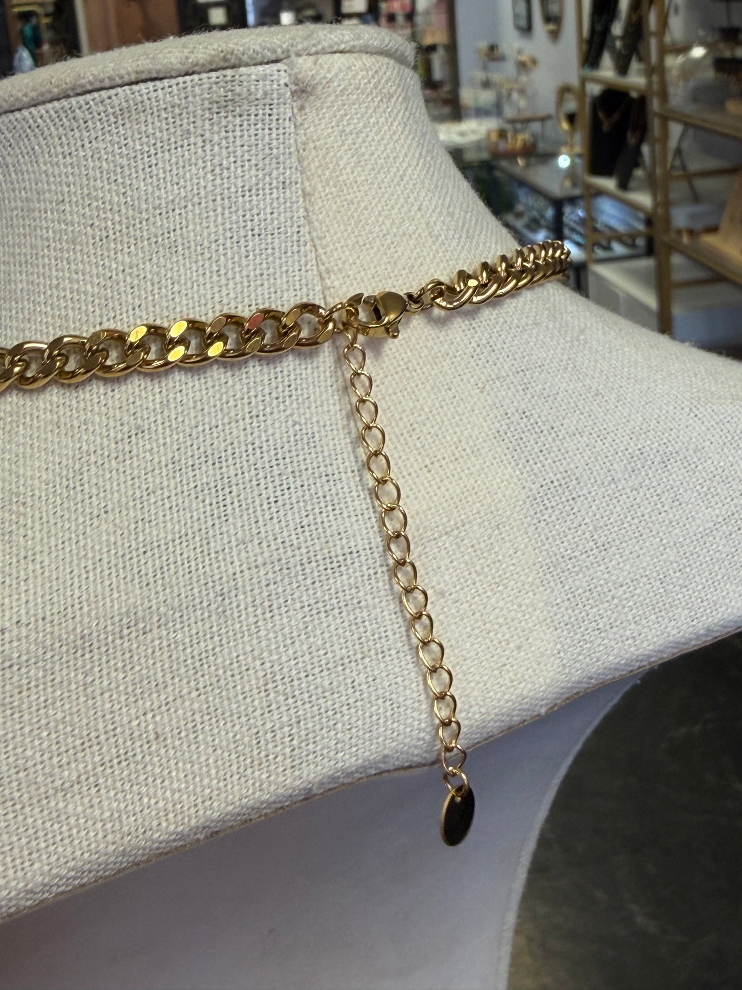 Gold Stainless Muti Religious Charm Necklace